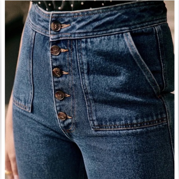 NWOT Sezane Tommy Denim Blue Jeans 34/2 - Picture 3 of 9